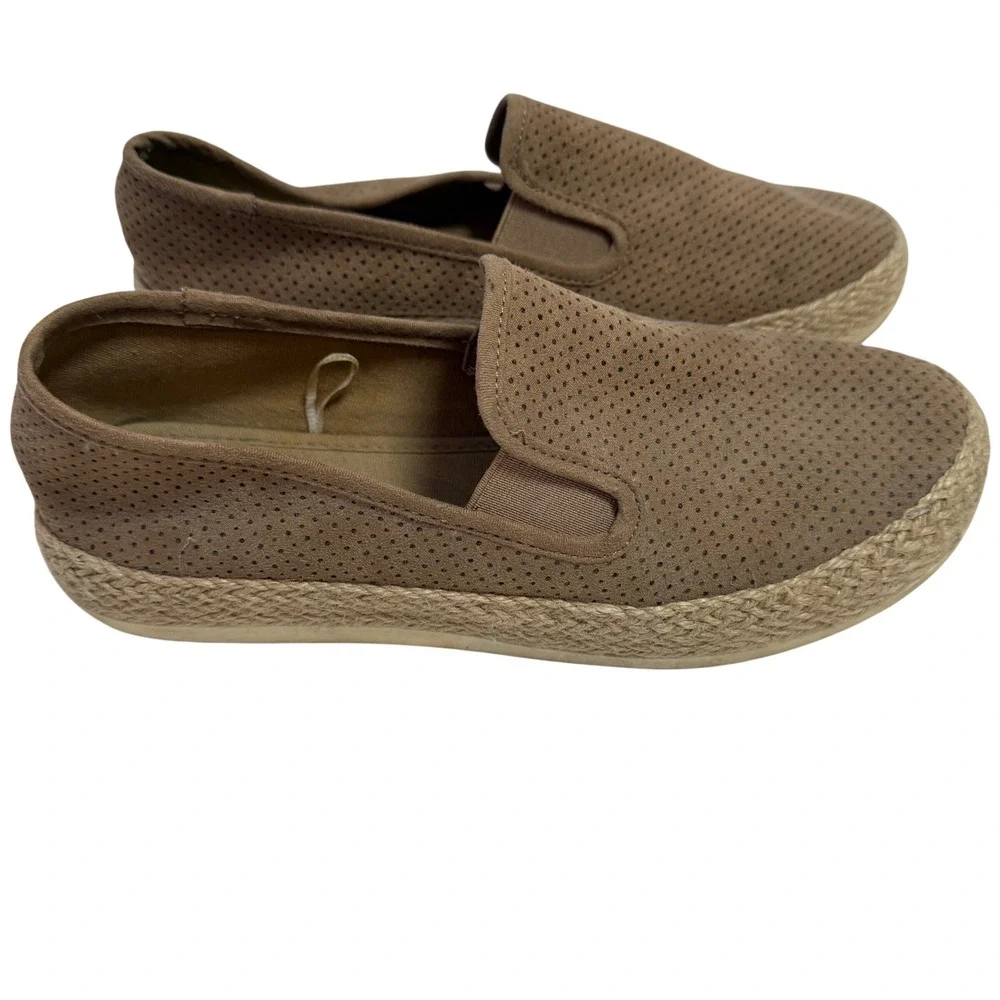 Esprit Nadeen Womens 8M Brown Perforated Espadrille‎ Slip On Sneakers